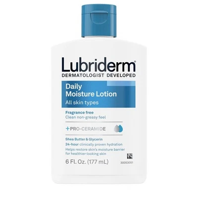 Lubriderm Daily Moisture Lotion Normal to Dry Skin with Vitamin B5 6 Oz 3 Pack - Image 1 of 4