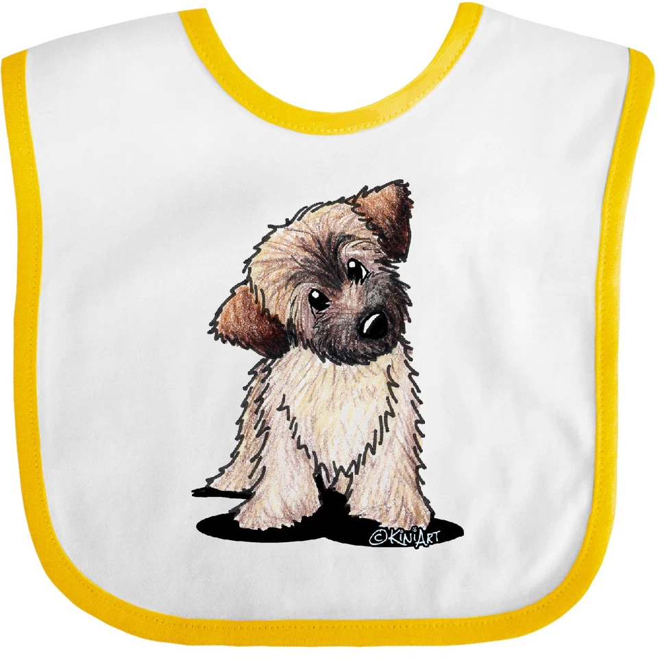 Babero de bebé de trigo recubierto suave Inktastic - KiniArt Terrier cachorro perro ropa Kim Foto 1 de 1