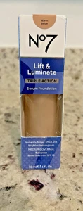 No7 Lift & Luminate TRIPLE ACTION Serum Foundation - Warm Beige. New - Picture 1 of 1