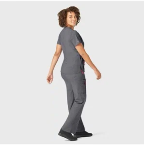 Damen Carhartt Force Cross Flex Modern Grau Scrub Set Pink Trim XL Top Hose XLP - Bild 1 von 5
