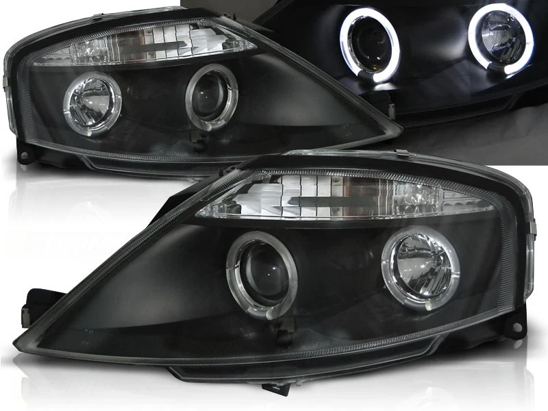 headlights for CITROEN C3 2002 2003 2004 2005 2006-2009 angel eyes black LHD - Image 1 of 1