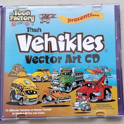 CD de arte vectorial de vehículos, coches camiones barcos, letreros de vinilo arte gráficos aerógrafo etc. Foto 1 de 3