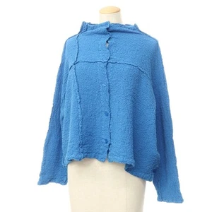 ISSEY MIYAKE Cotton Crepe Pleated Cardigan Blue Size Blu S/ - Picture 1 of 5