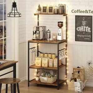 Coffee Bar, 4 Tiers Table Storage Area Kitchen Microwave Holder NIB - Picture 1 of 6