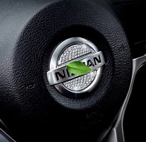 Car Nissan Rhinestone Steering Wheel Center Emblem Trim Diamond Sticker Logo - Picture 1 of 4