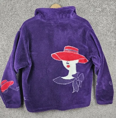 Chaqueta De Colección Negra Mountain Polar Púrpura Años 50 Dama Con Sombrero Hecha en EE. UU. Mujeres Grande Foto 1 de 4
