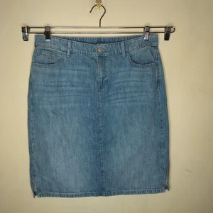 Chico's Denim Jean Skirt Size 2 / 12 Women's Blue Medium Wash Classic Western - Picture 1 of 7