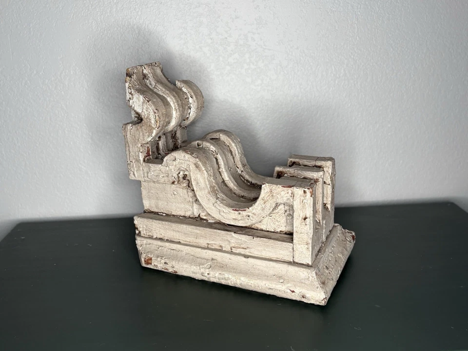 Antiguo soporte de ménsula de madera gruesa Shabby Chic vintage salvamento arquitectónico Foto 1 de 4