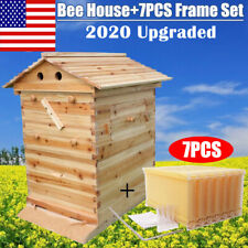 7PCS Auto Harvest Honey Hive Beehive Frames+Beekeeping Brood Cedarwood Box