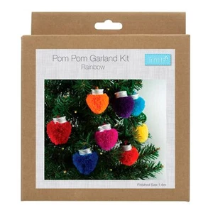Trimits Pom Pom Garland Kit Rainbow Lights Christmas Festive Xmas Decoration - Picture 1 of 5