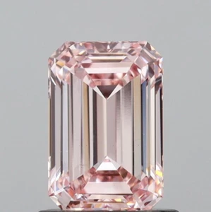 1 CT Fancy Pink Emerald Cut Lab Grown Diamond For Engagement Ring -IGI Certified - Picture 1 of 3