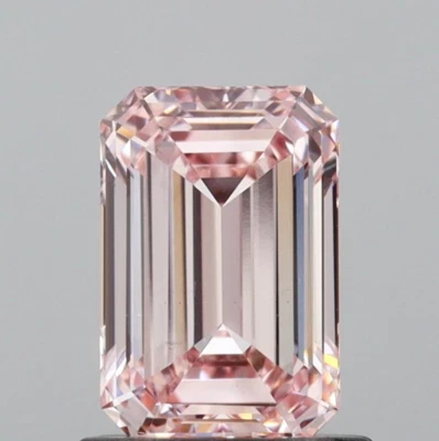 1 CT Fancy Pink Emerald Cut Lab Grown Diamond For Engagement Ring -IGI Certified - Image 1 of 3