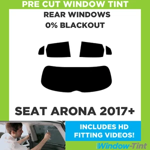 For SEAT Arona 2017+ Pre Cut Window Tint Rear 0% Blackout Film - Picture 1 of 10