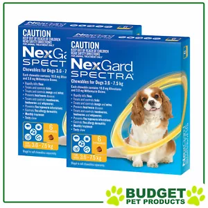 NexGard Spectra Chewables For Small Dogs Yellow 3.6 -7.5kg 12 Pack - Picture 1 of 1