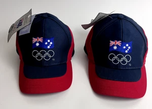 Sydney Olympics 2000 hats - two (2x) - Team AUS - Unworn - New with tags - Picture 1 of 4