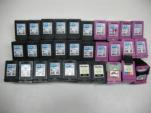 Lot of 31 - HP 60  and HP 60XL EMPTY  Ink Cartridges (Black & Tri-Color) - Picture 1 of 4