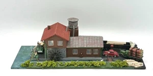 Model Power N Scale Custom 2-Story Riverside Lumber Mill Lighted Diorama - Picture 1 of 6
