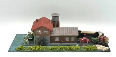 Model Power N Scale Custom 2-Story Riverside Lumber Mill Lighted Diorama - Image 1 of 4