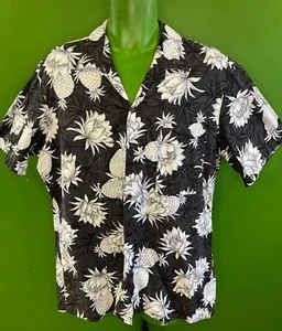 Made in Hawaii Charcoal Grey Pineapple Hawaiian Aloha Shirt Men's Large - Picture 1 of 5