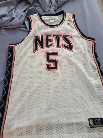 Reebok Vintage Authentic New Jersey Nets Jason Kidd Jersey 52 2xl Xxl Home White Cover