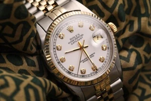 Rolex Datejust 31 mm White Dial Gold & Stainless Steel Two Tone Diamond Watch - Picture 1 of 8