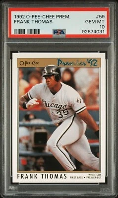 1992 O-Pee-Chee Premier  Frank Thomas  PSA 10  Chicago White Sox - Image 1 of 2