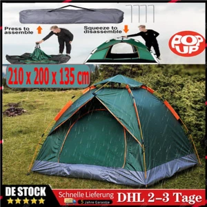Tenda Pop Up Premium 2-4 Persone Tenda Automatica Campeggio Doppio Strato Impermeabile - Foto 1 di 19