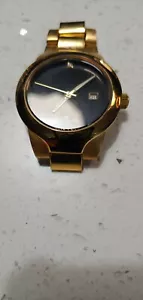 Croton Mens Black Dial Gold Tone Stainless Steel Bracelet Watch CN307036 - Picture 1 of 5