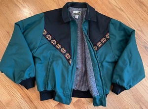 VTG Express Rider Blanket Lined Western Jacket Green/Black Sz Large Made in USA - Picture 1 of 18