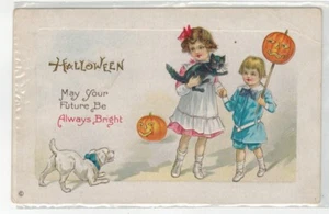 Halloween PC Junge, Mädchen, schwarze Katze, Hund - Bild 1 von 2