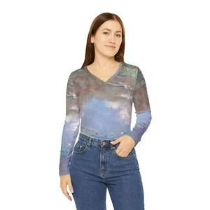 Camiseta Claude Monet El Lirio de Agua Estanque Nubes Cuello en V Impresionismo Bellas Artes - Imagen 1 de 57