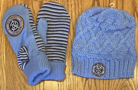 NYCFC MLS adidas Women’s Gloves & Knit Beanie Hat Cover