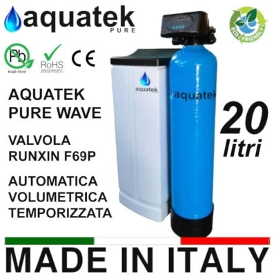 Addolcitore Acqua Automatico Wave 20 LT Doppio Corpo Anticalcare Resina Filtro - Immagine 1 di 4