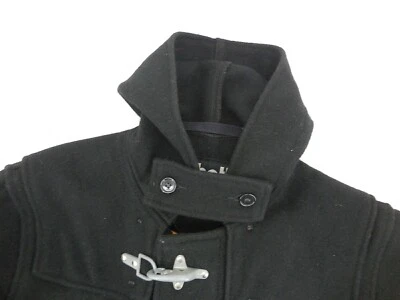 Schott MELTON FIREMAN COAT Size M Outerwear Black Wool Nylon Men Made in USA - Image 1 of 4