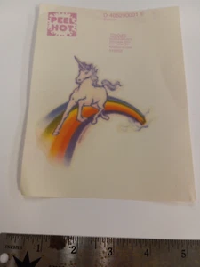 Vintage (Original Bootleg Hat Iron -On / Heat Transfer) Rainbow Unicorn - Picture 1 of 2