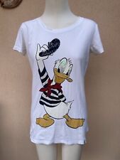Pinko Disney T-shirt Maglia Donna Donald Duck Paperino Strass Size M