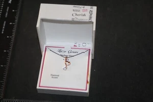 14K ROSE GOLD OVER STERLING SILVER 18" NECKLACE HEART DIAMOND PENDANT - Picture 1 of 4