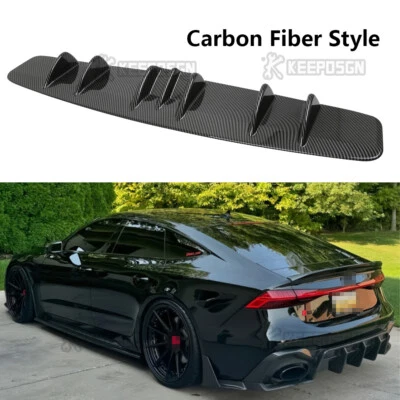 Rear Bumper Diffuser Shark Fins Spoiler Lip Splitter For Audi TT RS TTS Quattro - Image 1 of 4