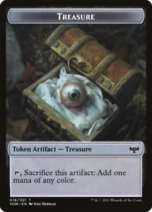 4x Treasure / Blood Token - NM - Crimson Vow Commander SPARROW MAGIC - Picture 1 of 2