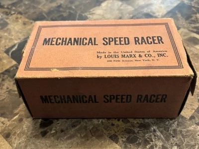1950 MARX Mechanical SPEED RACER Apenas Caixa Original - Imagem 1 de 4