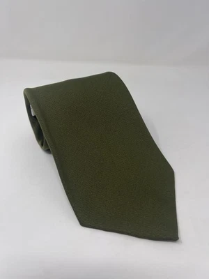 VTG Tiffany Collection Silk Polyester Olive Green Tie Neckwear - Image 1 of 4