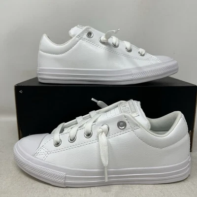 Top bajo sin cordones Converse Chuck Taylor All-Star Street blanco joven niños talla 3 Foto 1 de 4