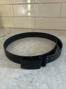 Anson Men's Black Gray Camo Leather Belt W/Buckle Ratchet Style Closure 40” NEW - Picture 1 of 8