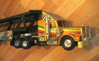 RC Modell LKW Truck + Hänger / Aufleger Formel 1 Racing Team Gelb L knapp 70cm - Bild 1 von 4