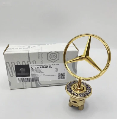 Fit For Mercedes Benz C230 CLK320 S500 E300 C280 Gold Front 3D Hood Emblem Logo - Image 1 of 4