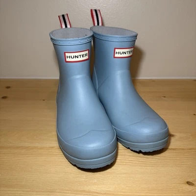 Hunter Original Bota de Lluvia Cuña Juego Corto, Botas de Goma, Azul Cielo, Mujer’s 5 Foto 1 de 4
