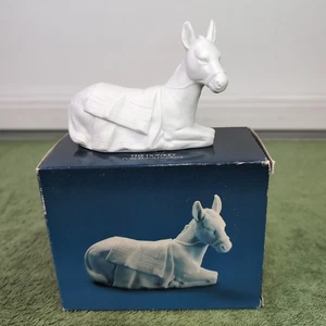 AVON Nativity Collectibles THE DONKEY White Bisque Porcelain Figurine Vtg 1984 - Picture 1 of 15