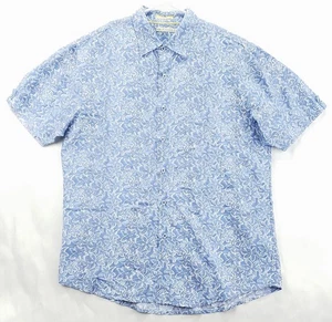 Age of Wisdom Shirt Mens XL Blue Floral Short Sleeve Cotton Classic Button-Up - Picture 1 of 11