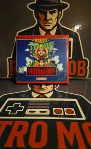 MARIO'S TENNIS Nintendo Virtual Boy GAME WITH CUSTOM Hard CASE - Picture 1 of 2