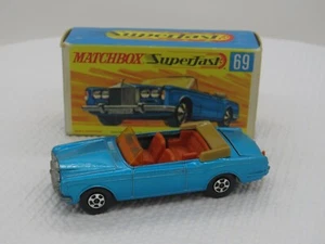 1969 Lesney Matchbox Superfast #69 Rolls Royce Silver Shadow Coupe w/Orig. Box - Picture 1 of 10